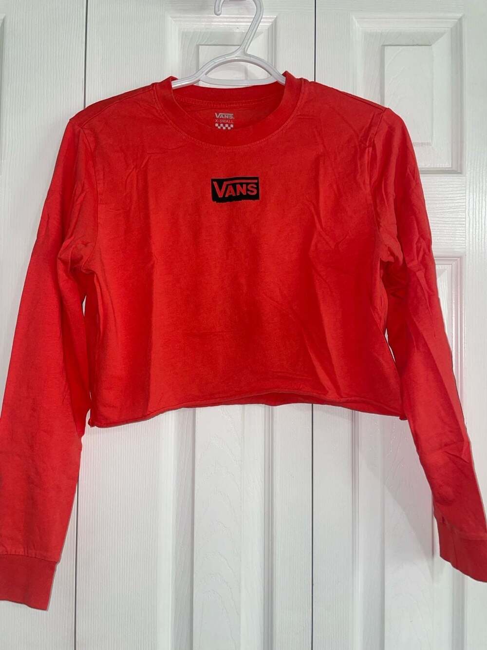 Vans Red Avenue Long Sleeve Crop Top